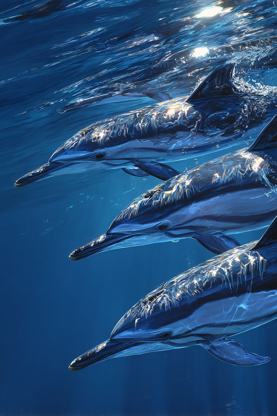 Meeres Delfine Schwimmen Unterwasser | Meerestiere | Tiere