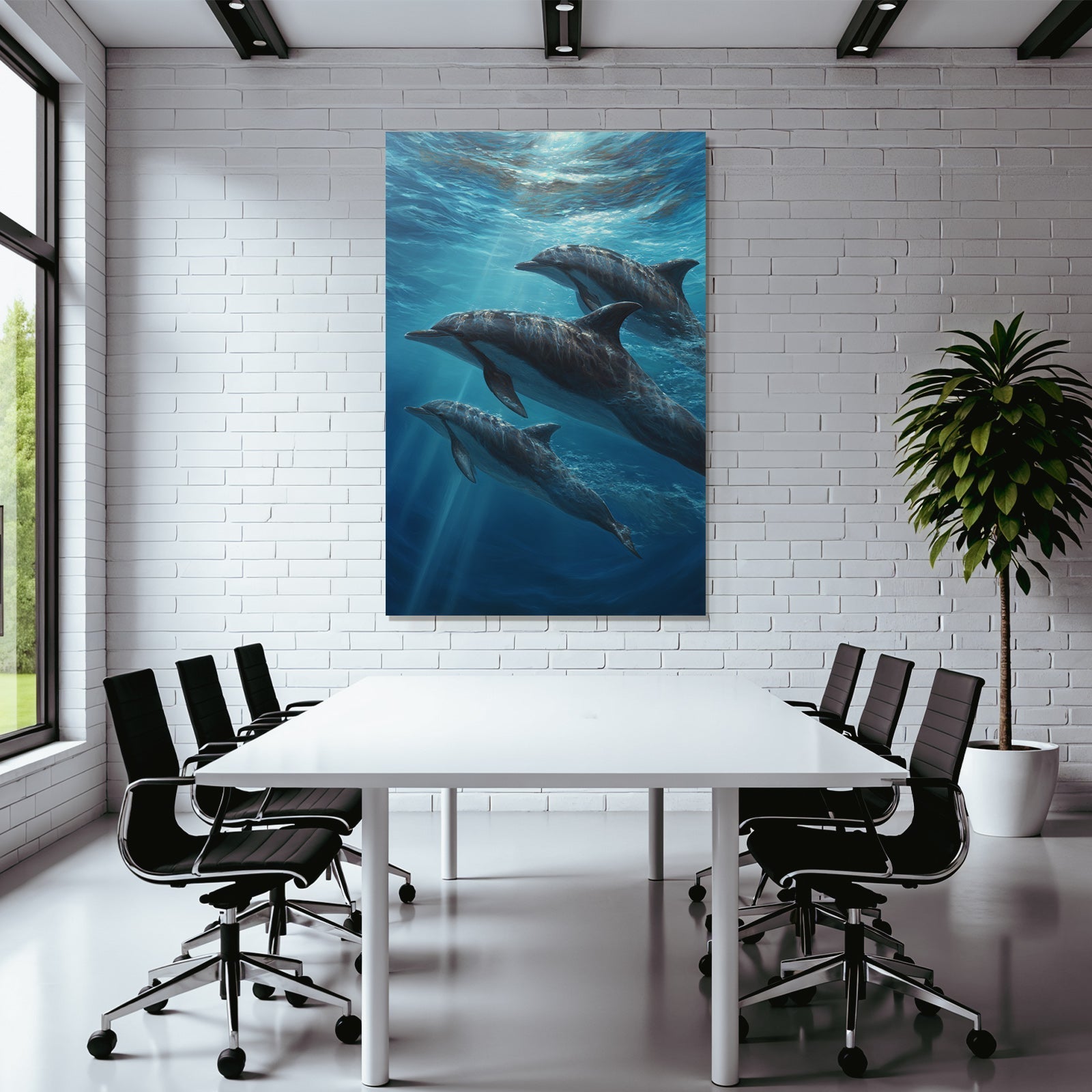 Meeres Drei Delfine Unterwasser