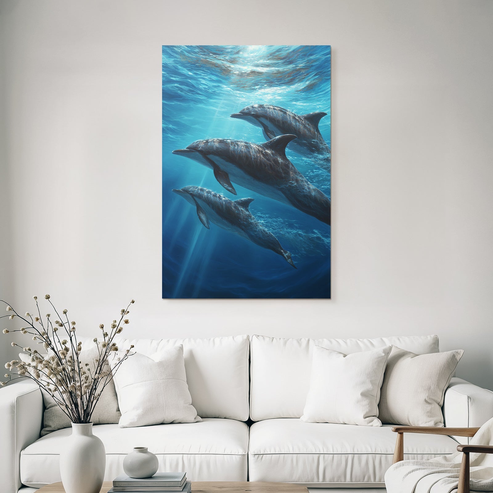 Meeres Drei Delfine Unterwasser