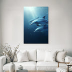 Meeres Drei Delfine Unterwasser Sanftes Licht