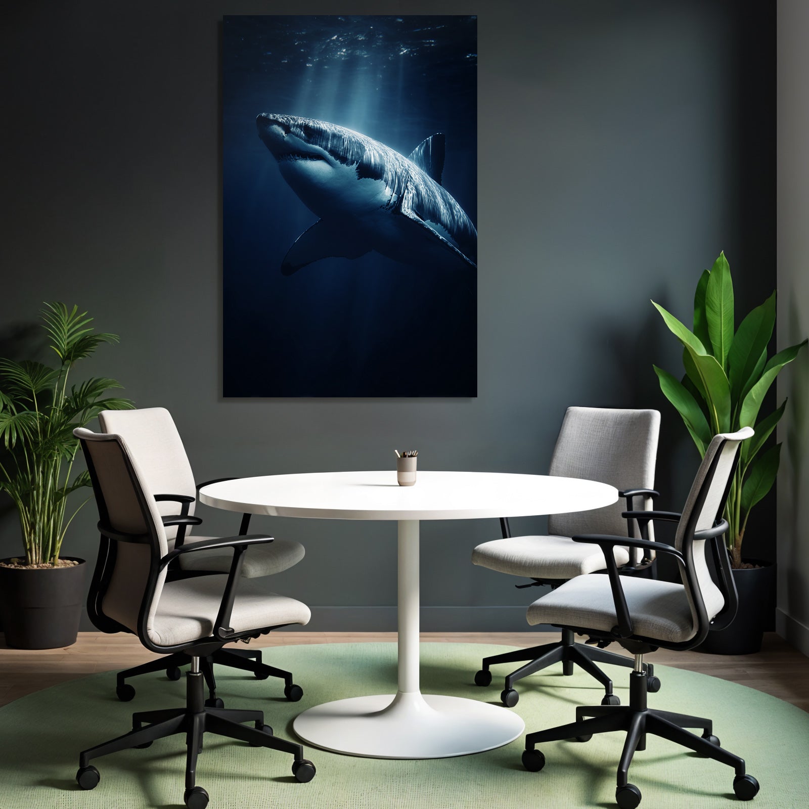 Meeres Grosser Haifisch Unterwasser Dramatisch