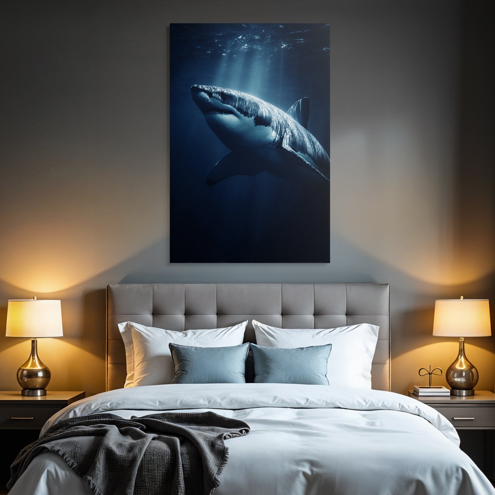 Meeres Grosser Haifisch Unterwasser Dramatisch