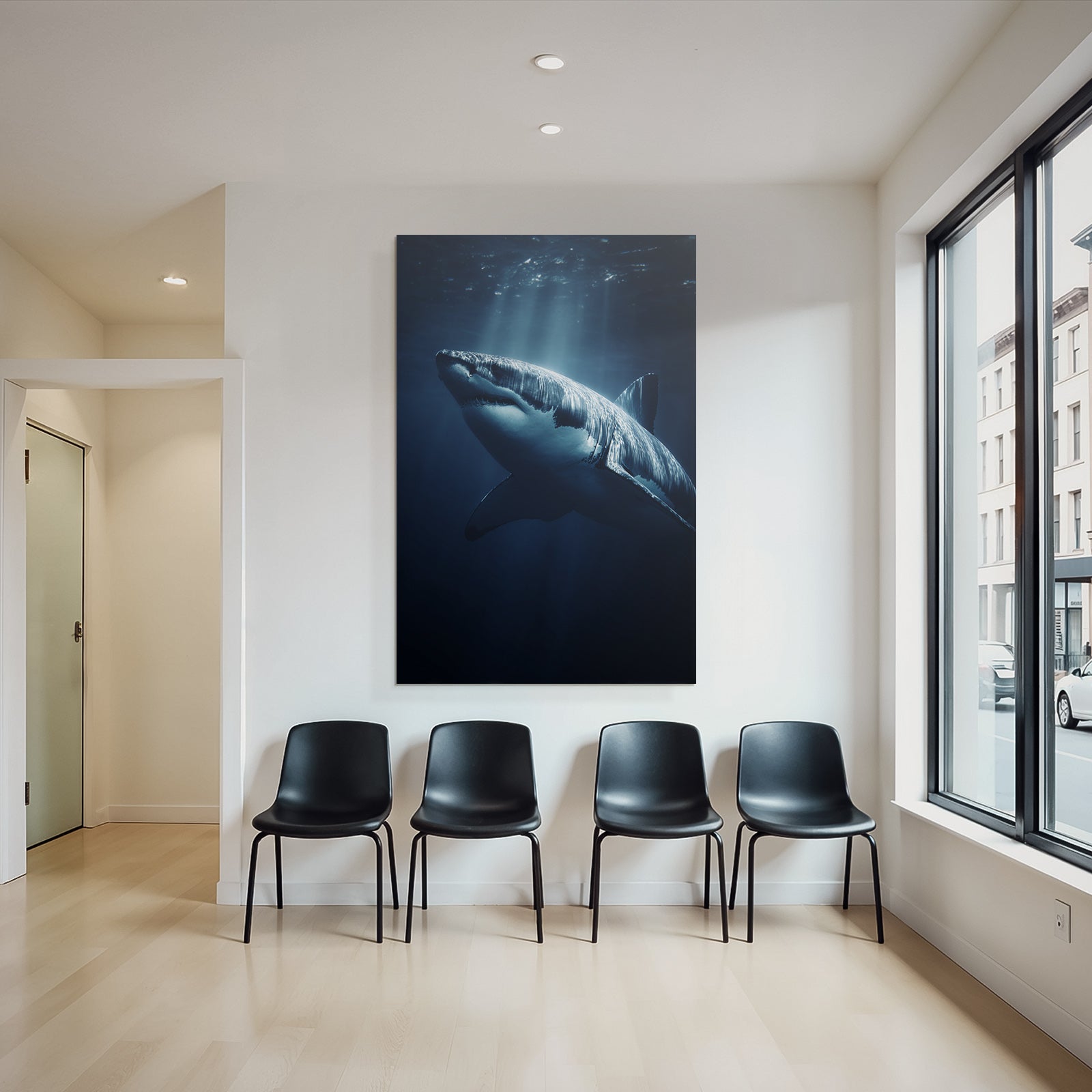 Meeres Grosser Haifisch Unterwasser Dramatisch