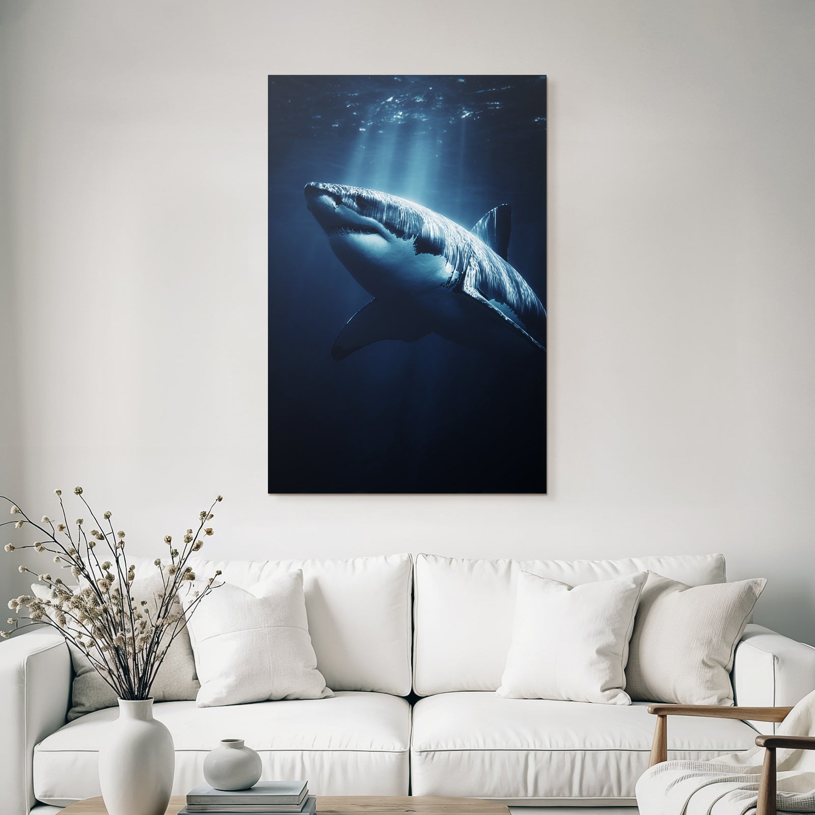 Meeres Grosser Haifisch Unterwasser Dramatisch