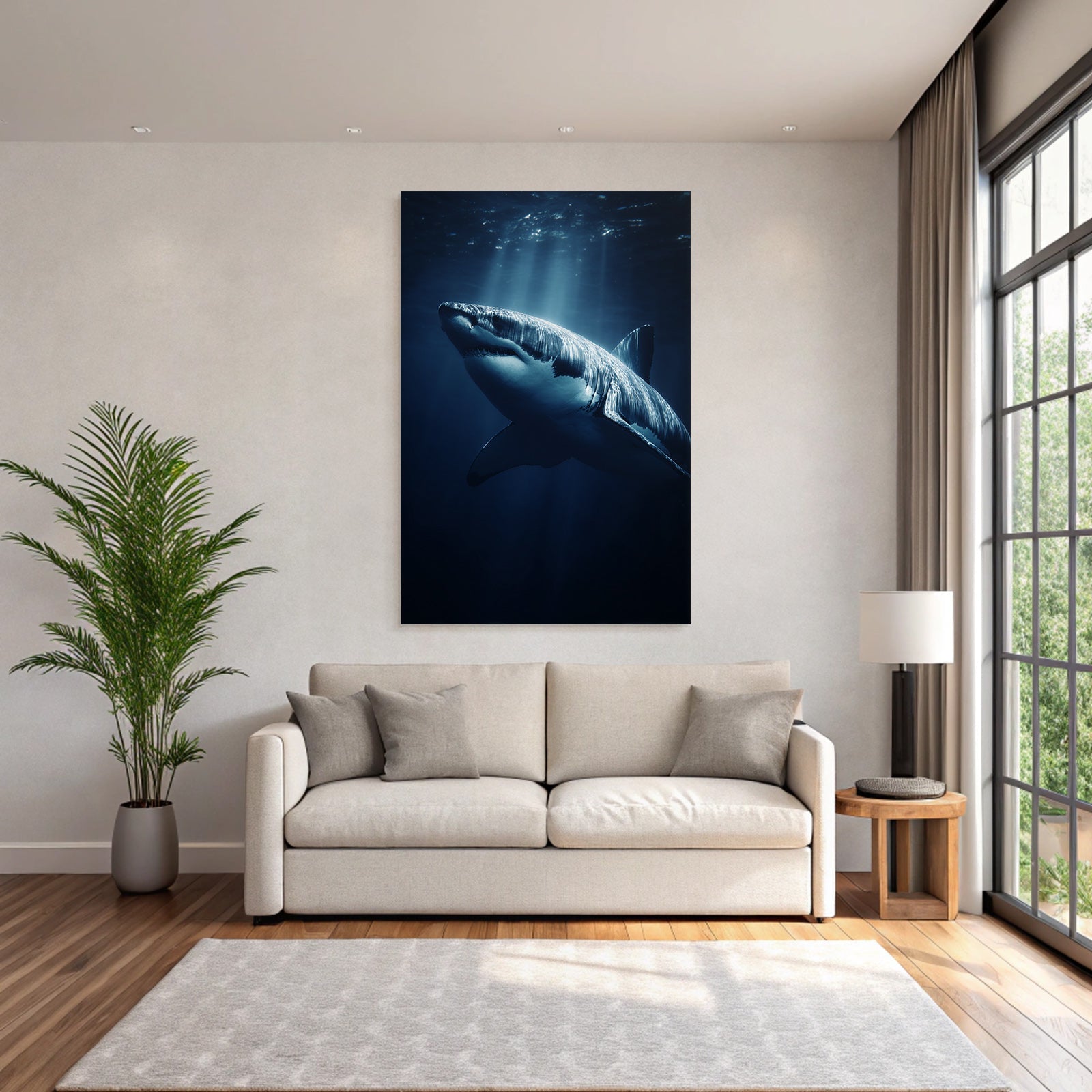 Meeres Grosser Haifisch Unterwasser Dramatisch