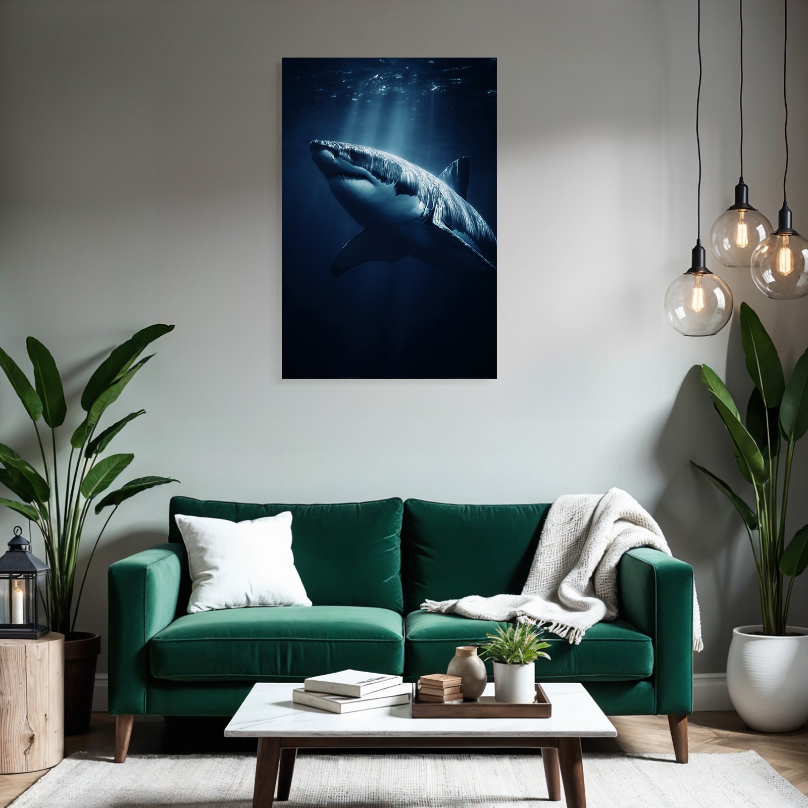 Meeres Grosser Haifisch Unterwasser Dramatisch