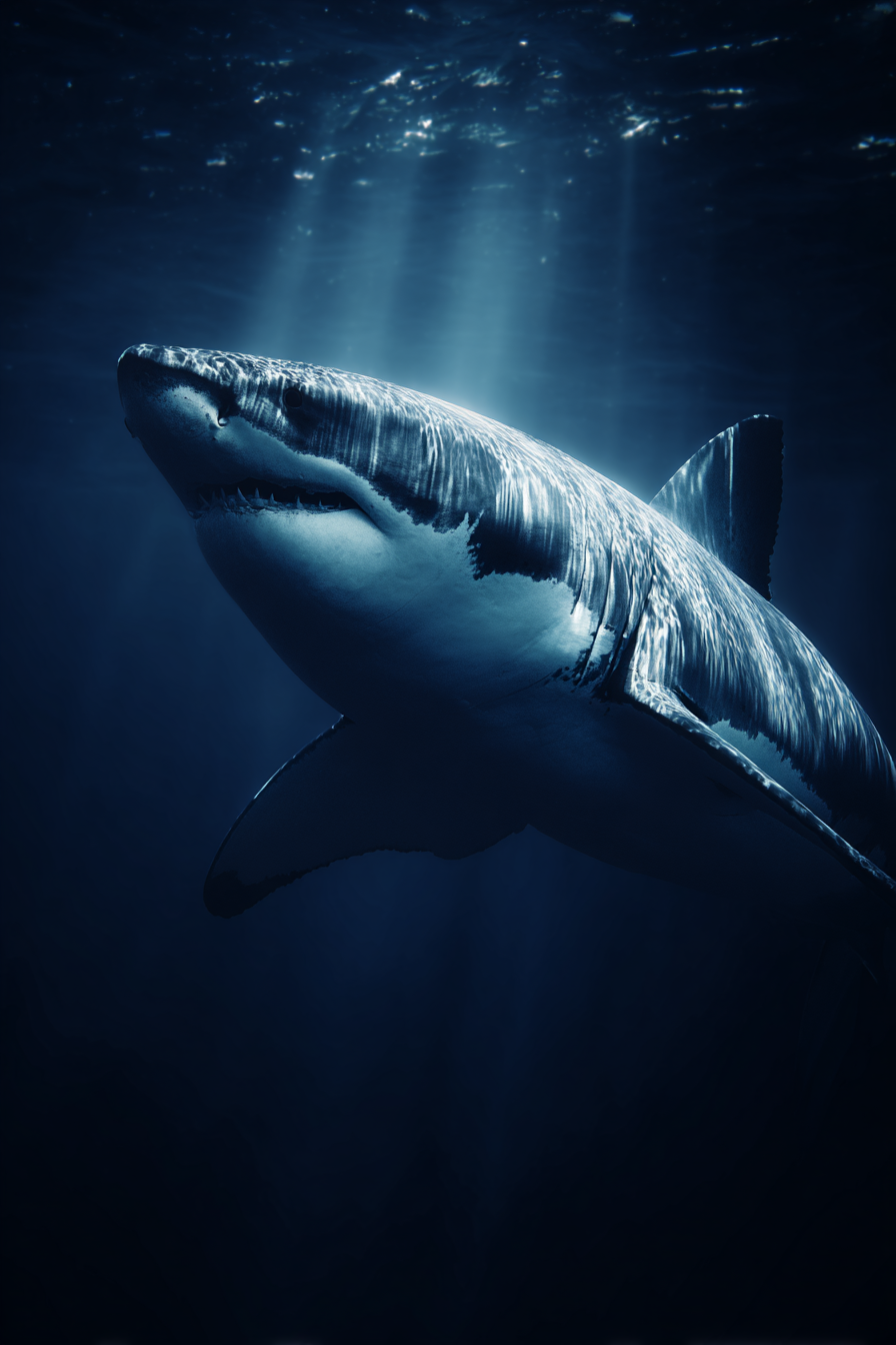 Meeres Grosser Haifisch Unterwasser Dramatisch | Meerestiere | Tiere