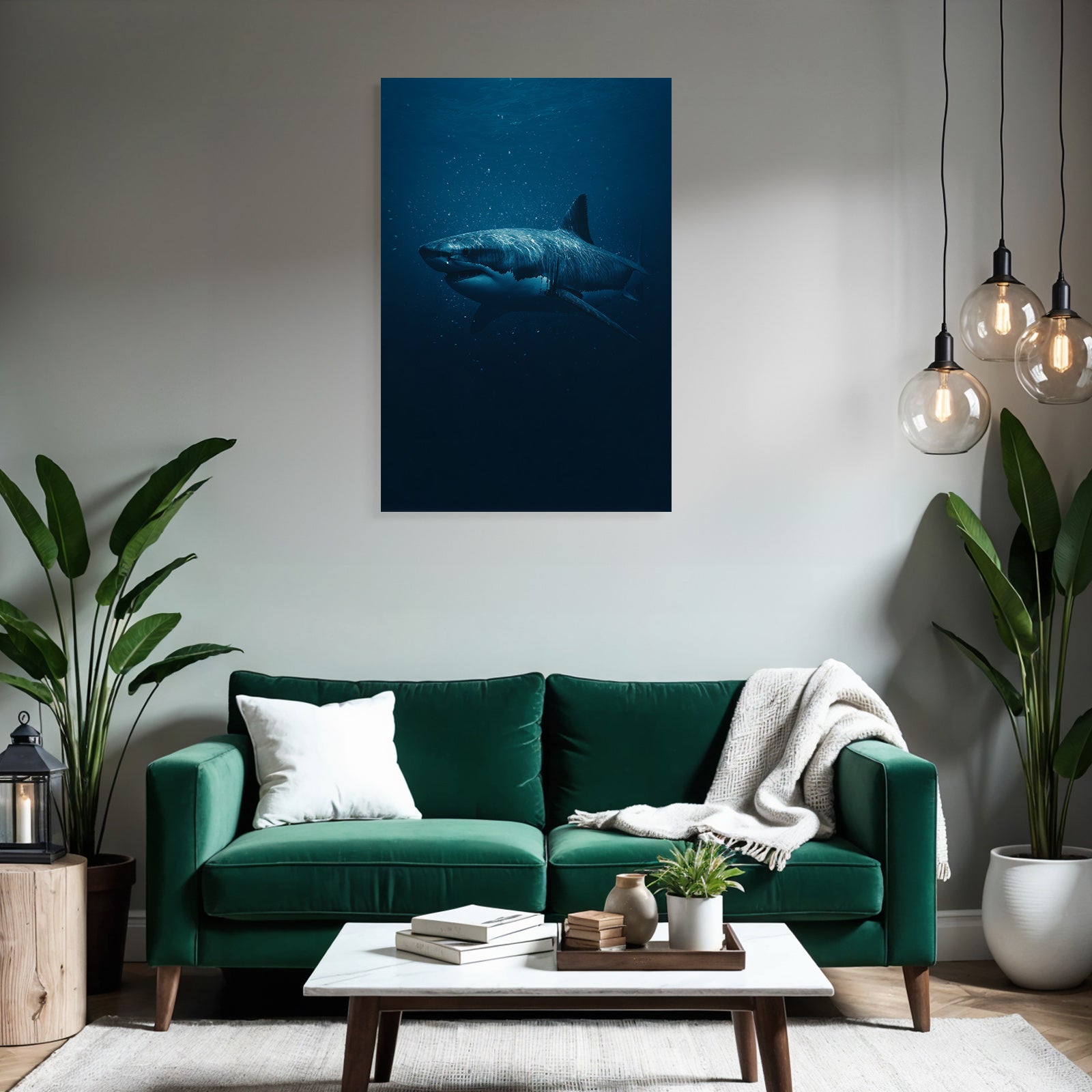 Meeres Hai Unterwasser Im Tiefblaün Meer