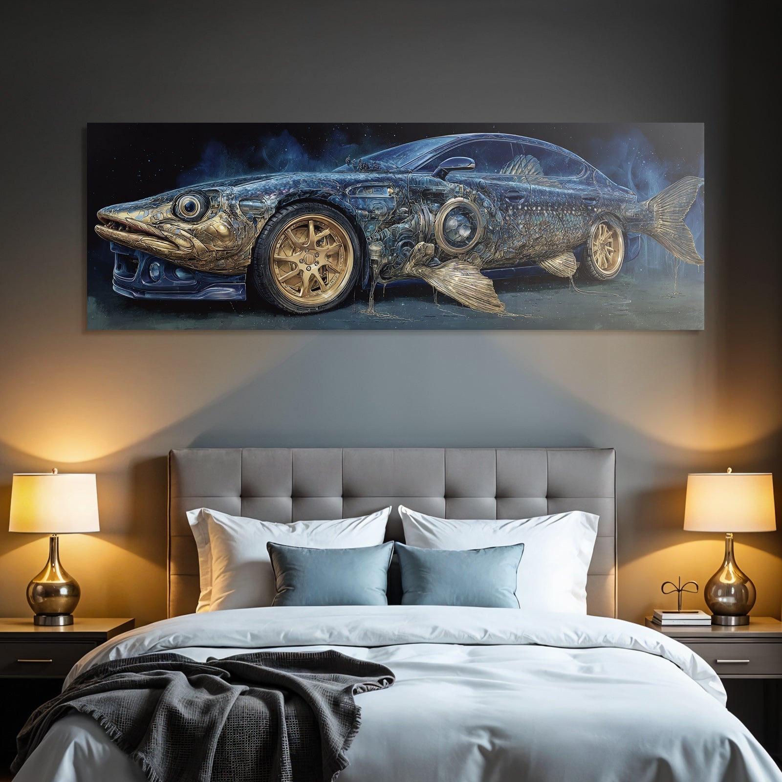 Meeres Auto Fisch Surrealismus Fantasie Design