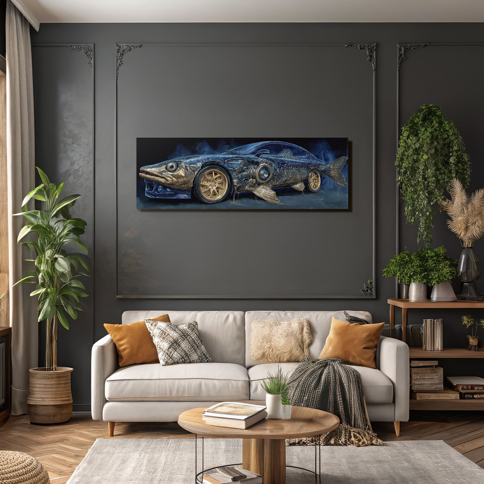 Meeres Auto Fisch Surrealismus Fantasie Design