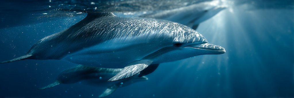 Meeres Delfine Schwimmen Unterwasser Stromlinienkörper Lichtspiel Naturschönheit | Meerestiere | Tiere
