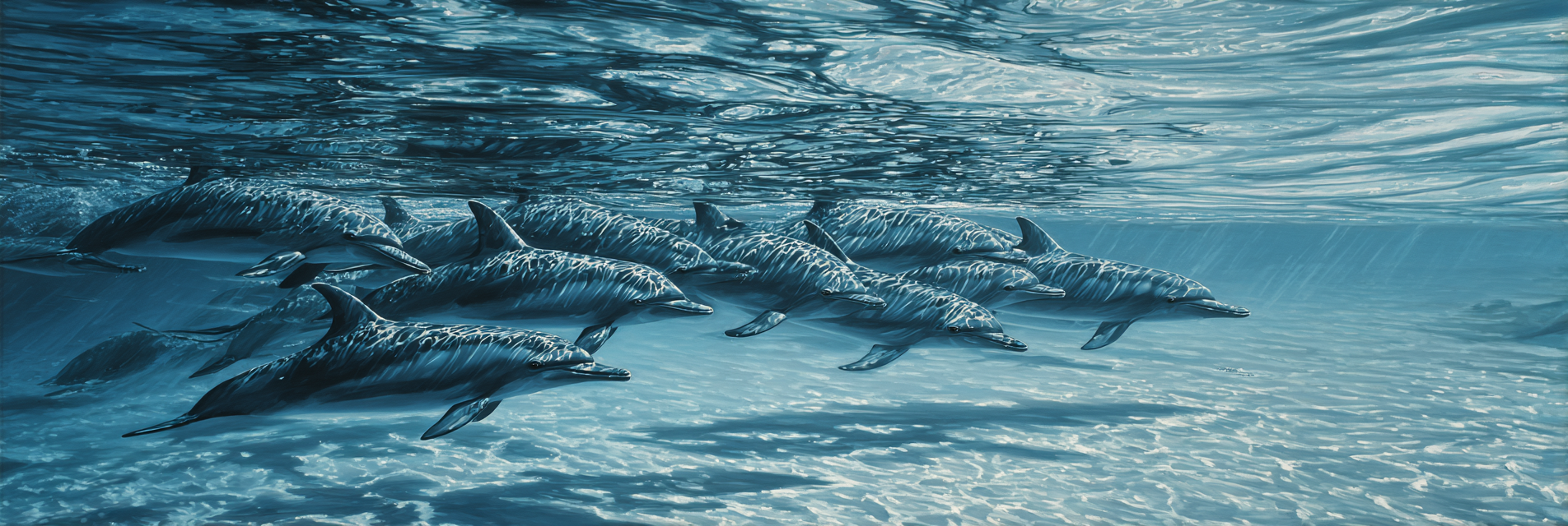 Meeres Delfine Schwimmen Zusammen Unterwasser | Meerestiere | Tiere
