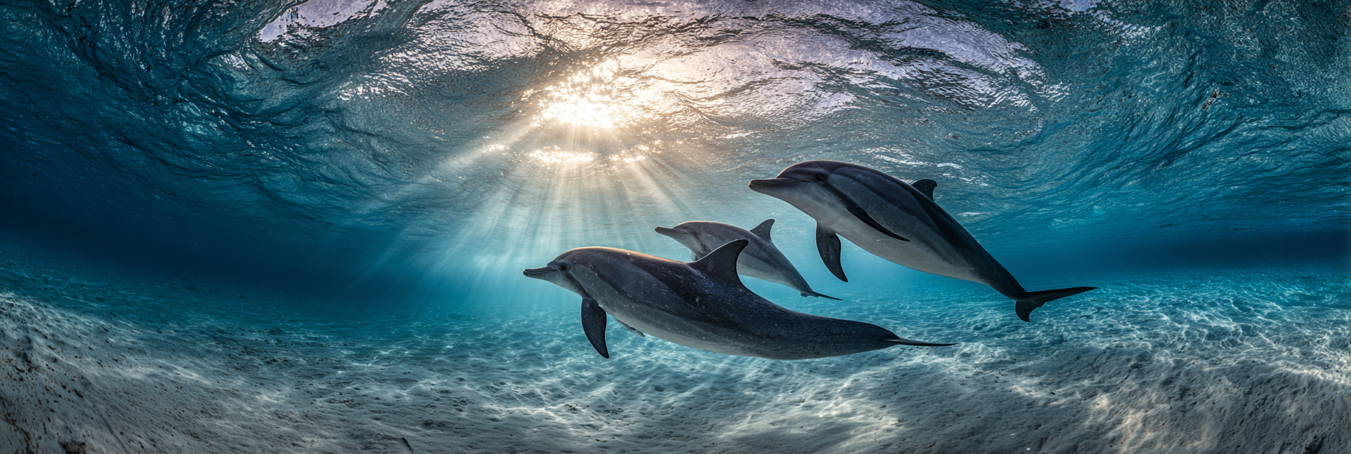 Meeres Delfine Unterwasser Sonnenstrahlen Meeresleben | Meerestiere | Tiere