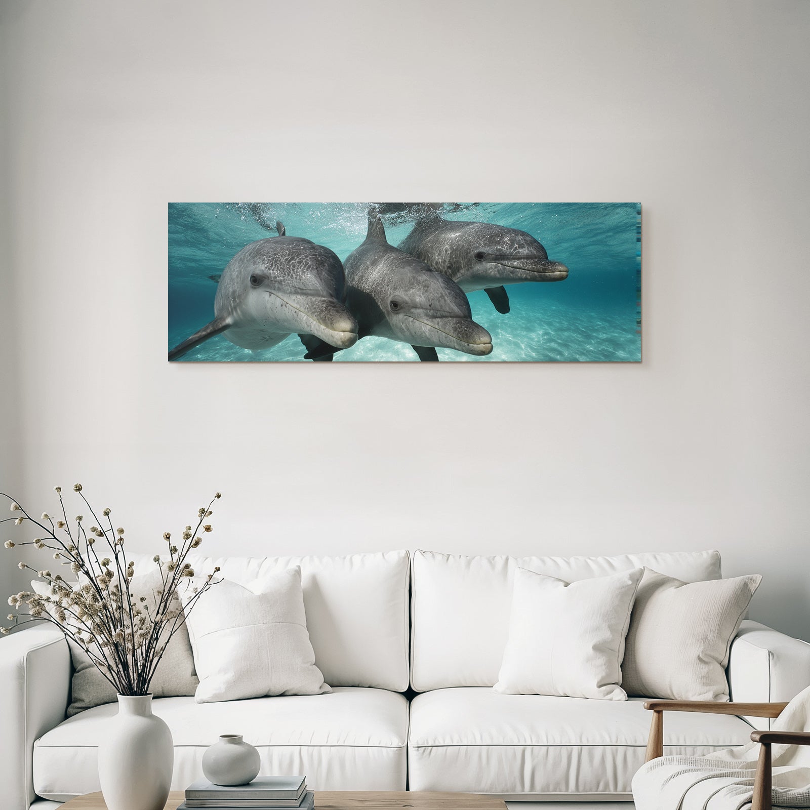 Meeres Drei Delfine Unterwasser Nahaufnahme
