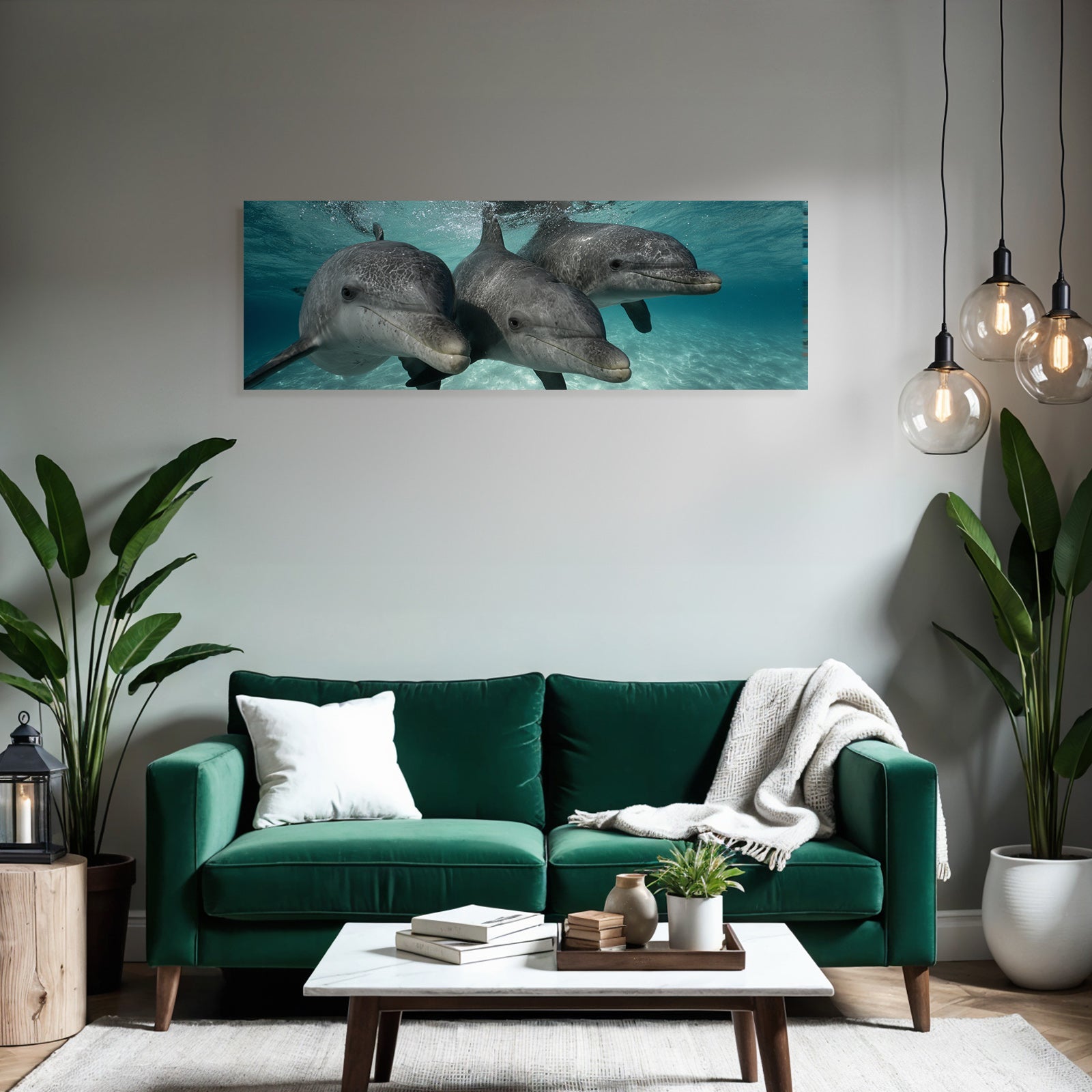 Meeres Drei Delfine Unterwasser Nahaufnahme