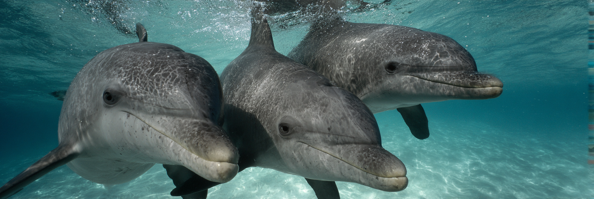 Meeres Drei Delfine Unterwasser Nahaufnahme | Meerestiere | Tiere