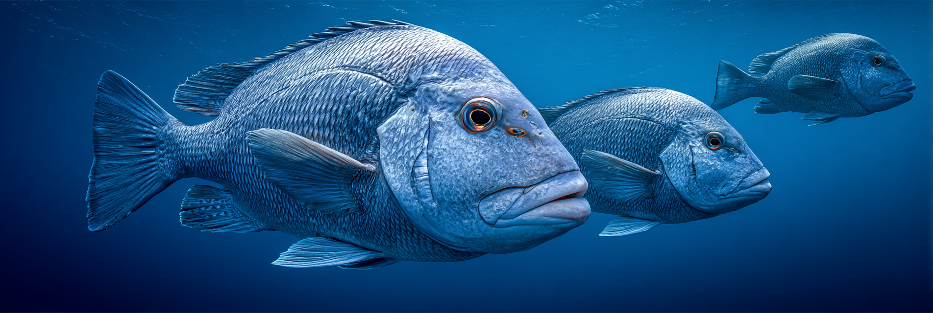 Meeres Fischschwarm Im Tiefblaün Meer | Meerestiere | Tiere