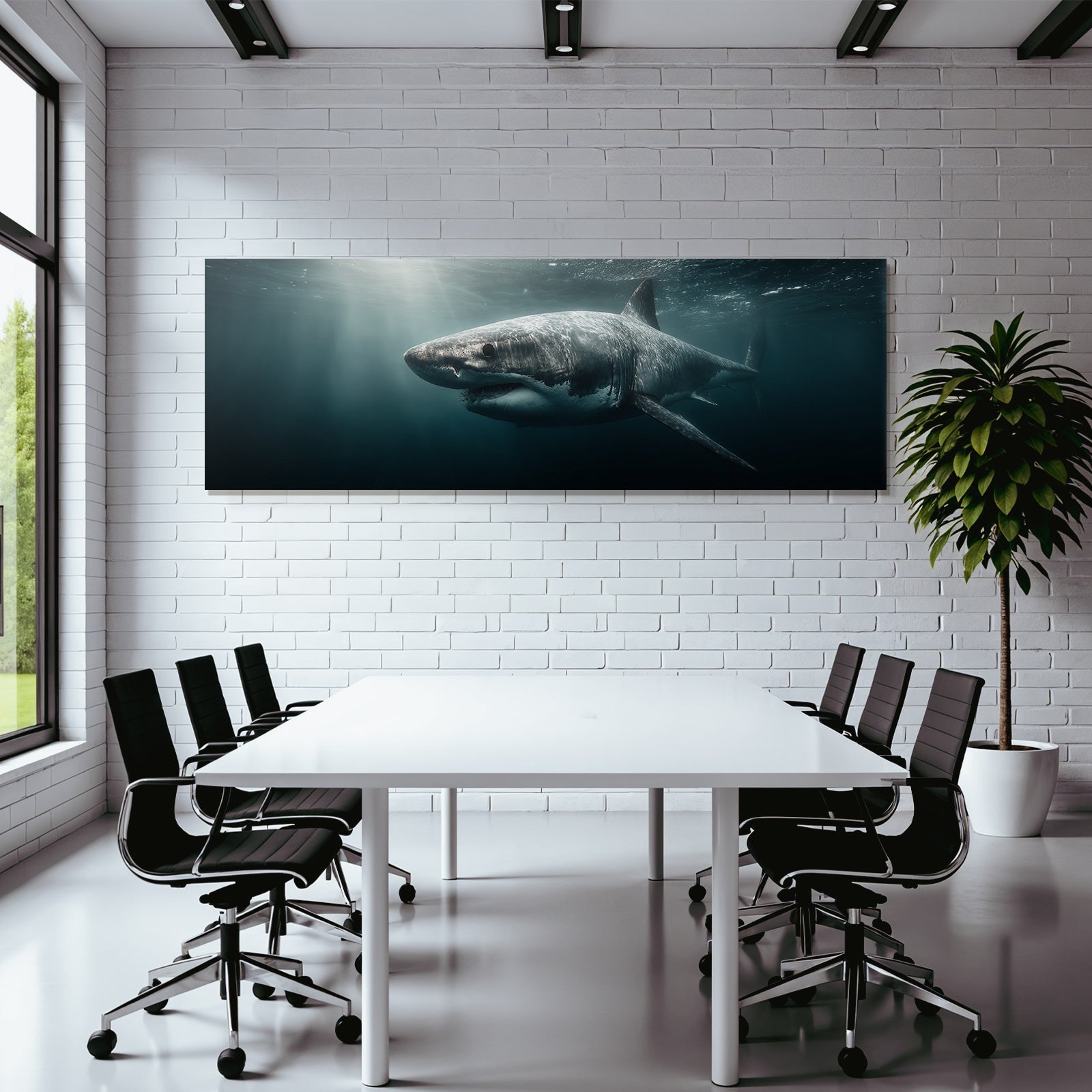 Meeres Grossweisshai Unterwasser Szene