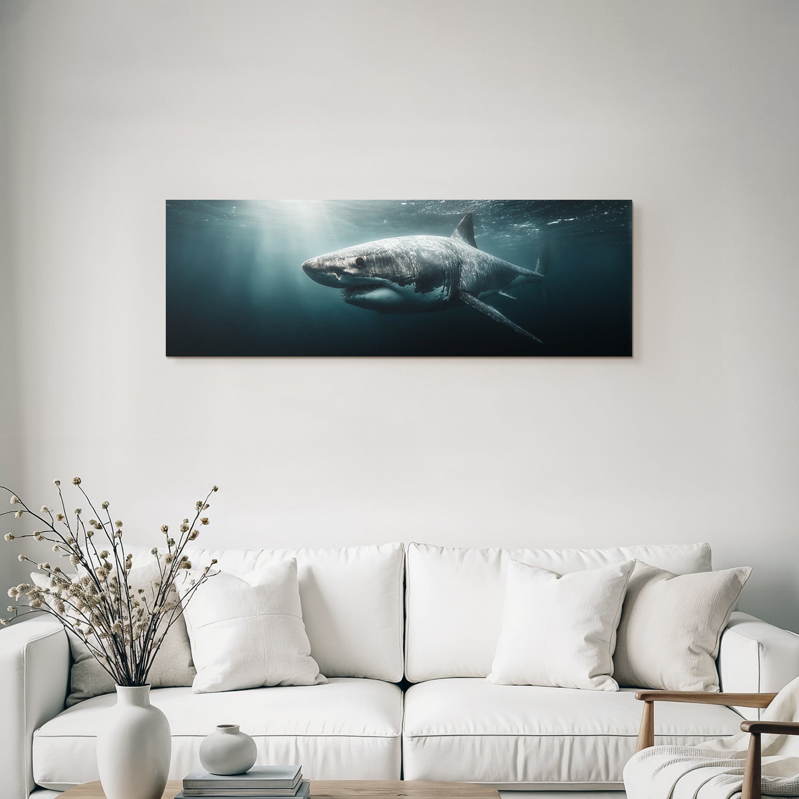 Meeres Grossweisshai Unterwasser Szene