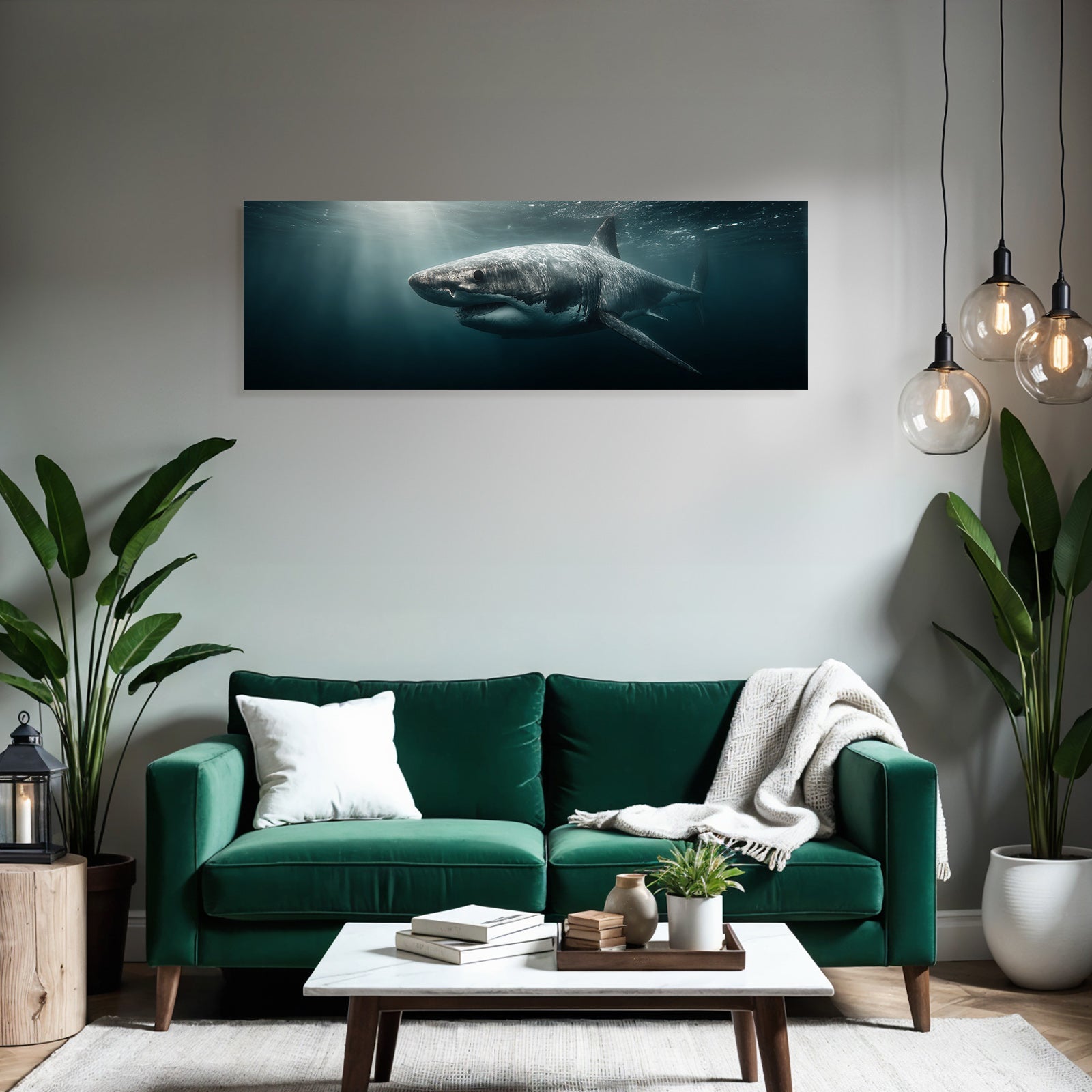 Meeres Grossweisshai Unterwasser Szene