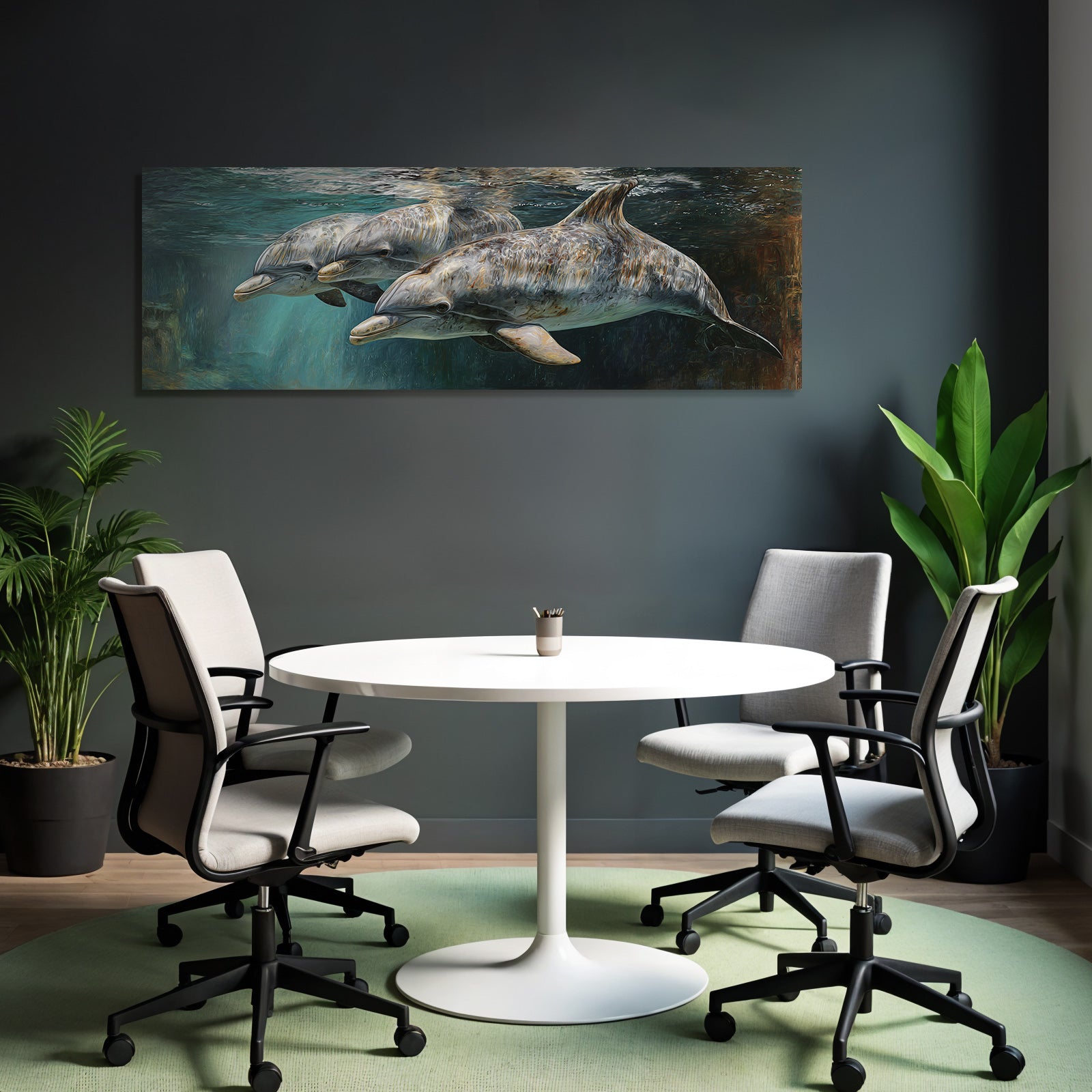 Meeres Gruppe Von Delfinen Unterwasser
