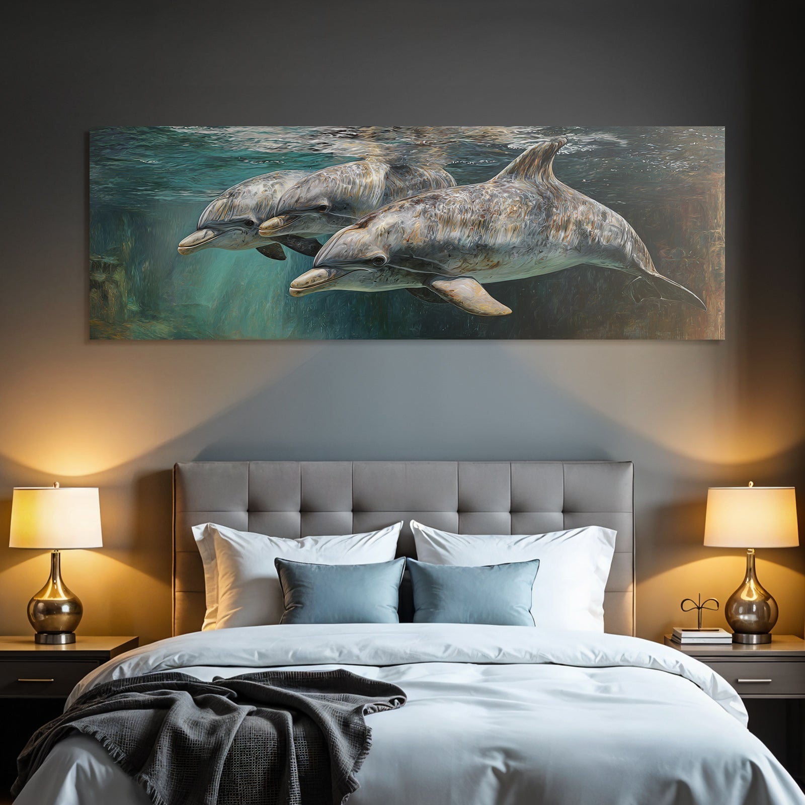 Meeres Gruppe Von Delfinen Unterwasser