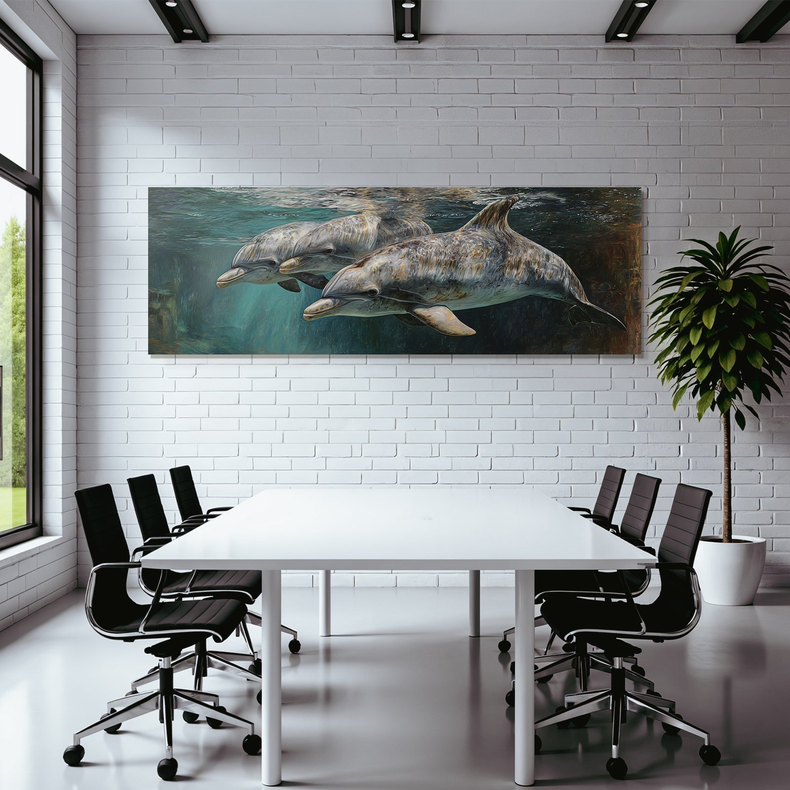 Meeres Gruppe Von Delfinen Unterwasser