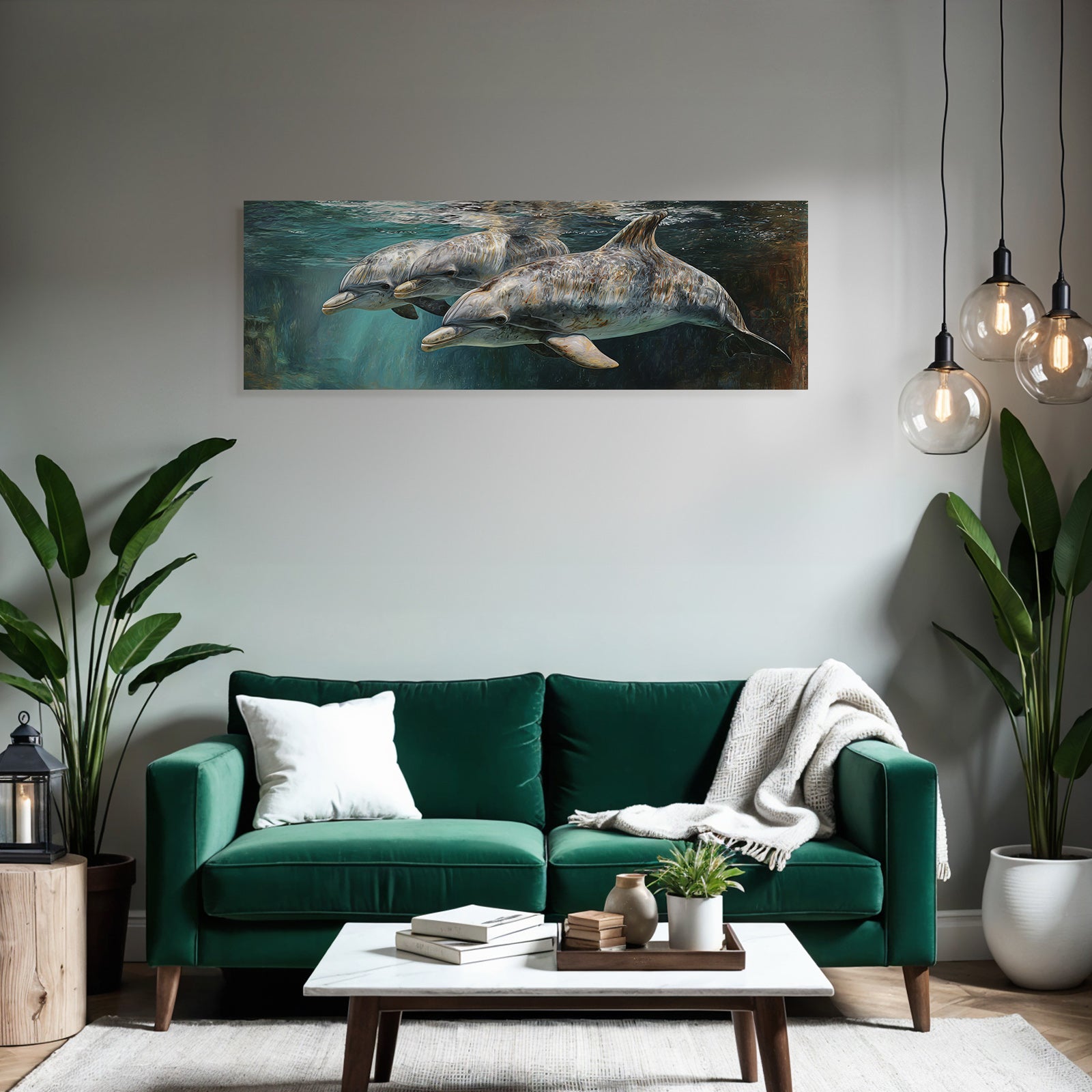 Meeres Gruppe Von Delfinen Unterwasser