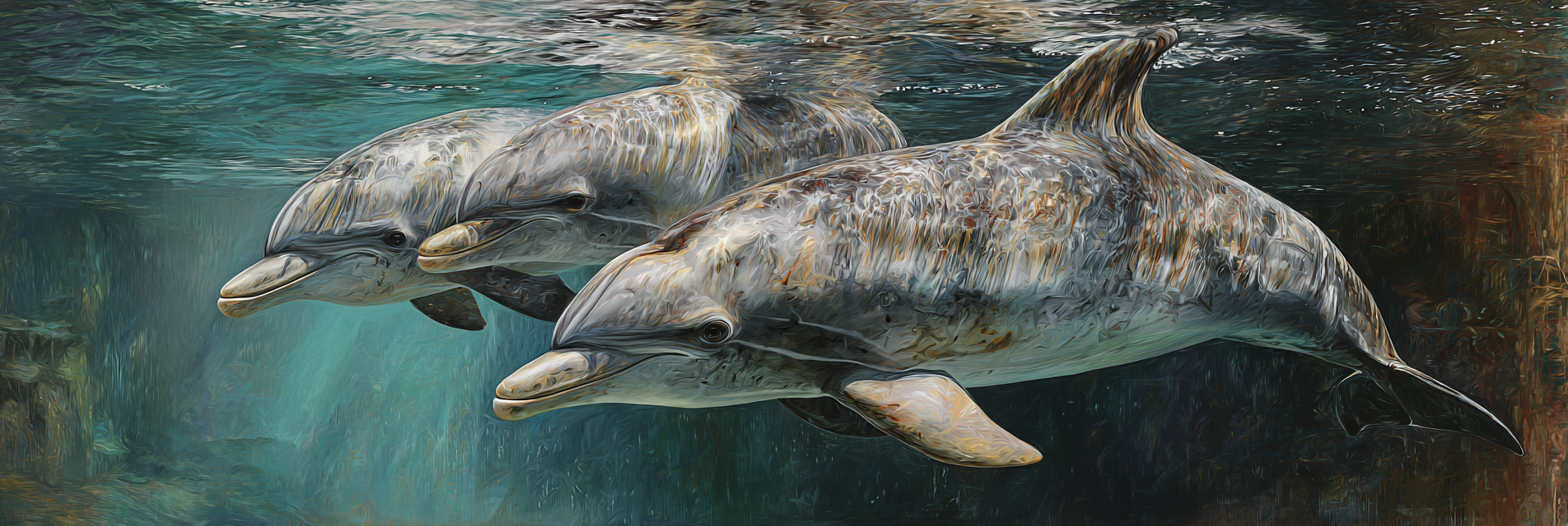 Meeres Gruppe Von Delfinen Unterwasser | Meerestiere | Tiere