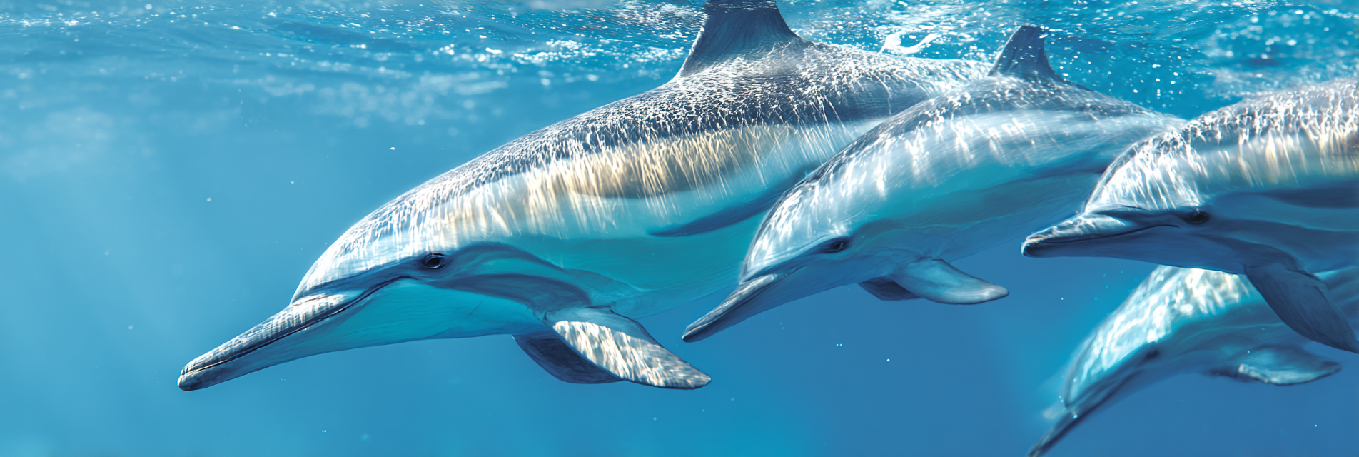 Meeres Gruppe Von Delfinen Unterwasser Im Blaün Ozean | Meerestiere | Tiere