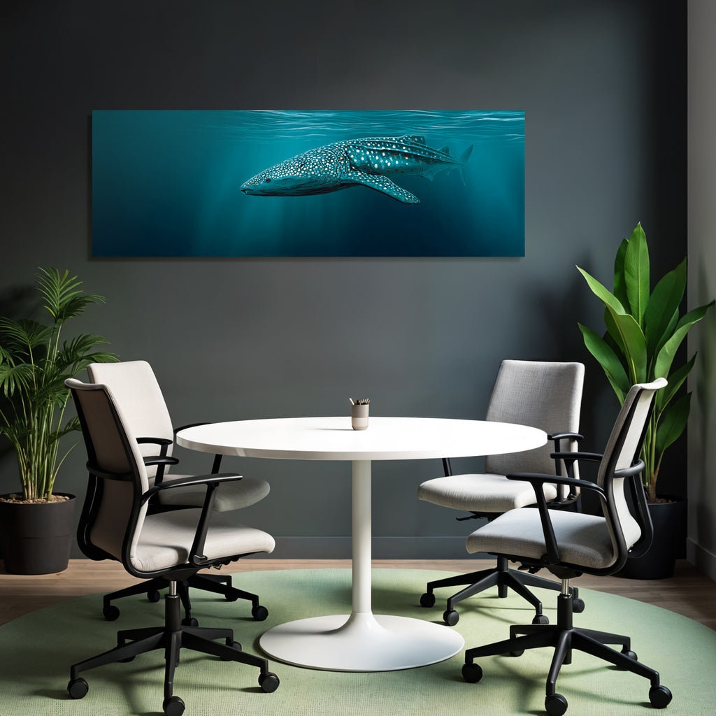 Marine Whale Shark Large Pattern White Spots Dark Background