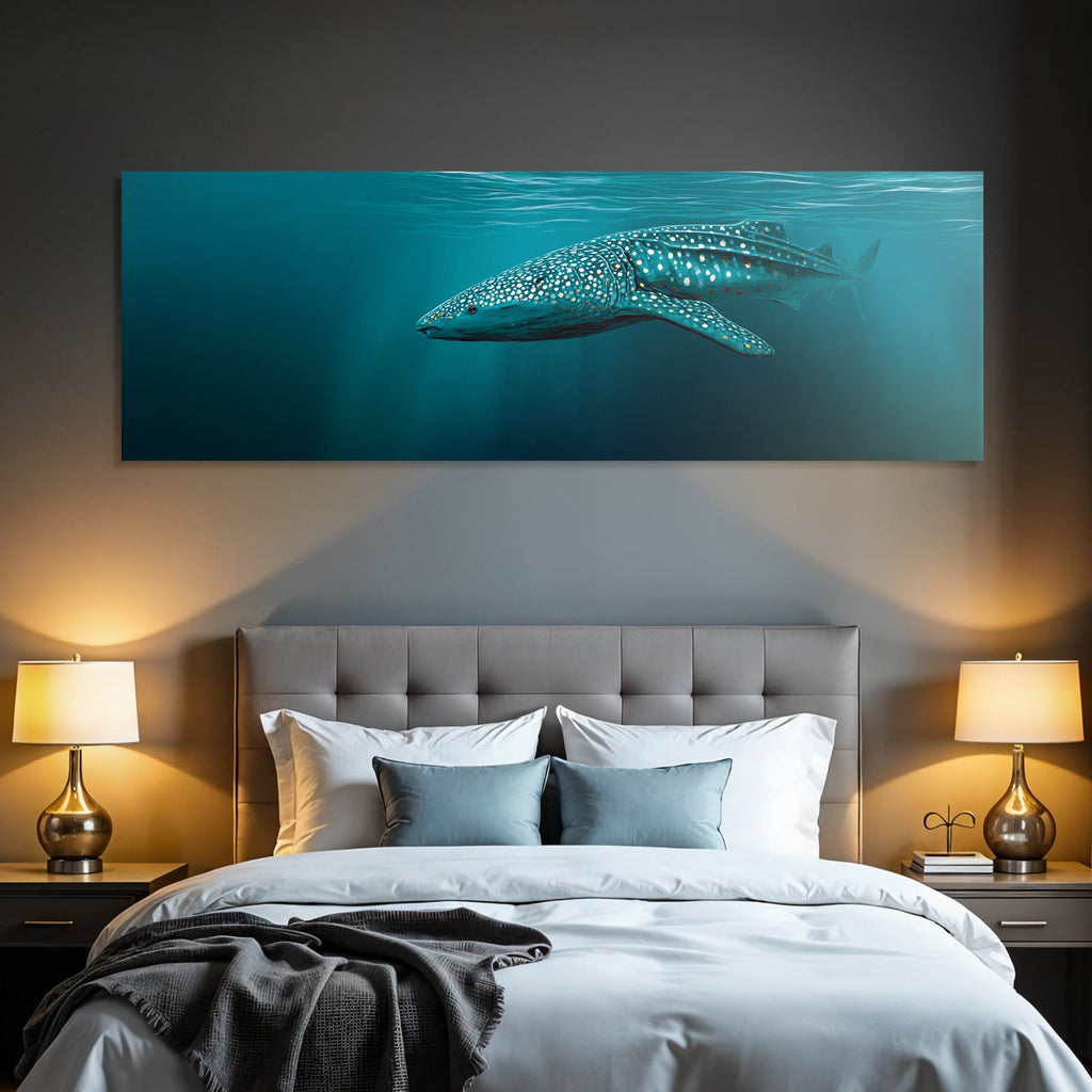 Marine Whale Shark Large Pattern White Spots Dark Background