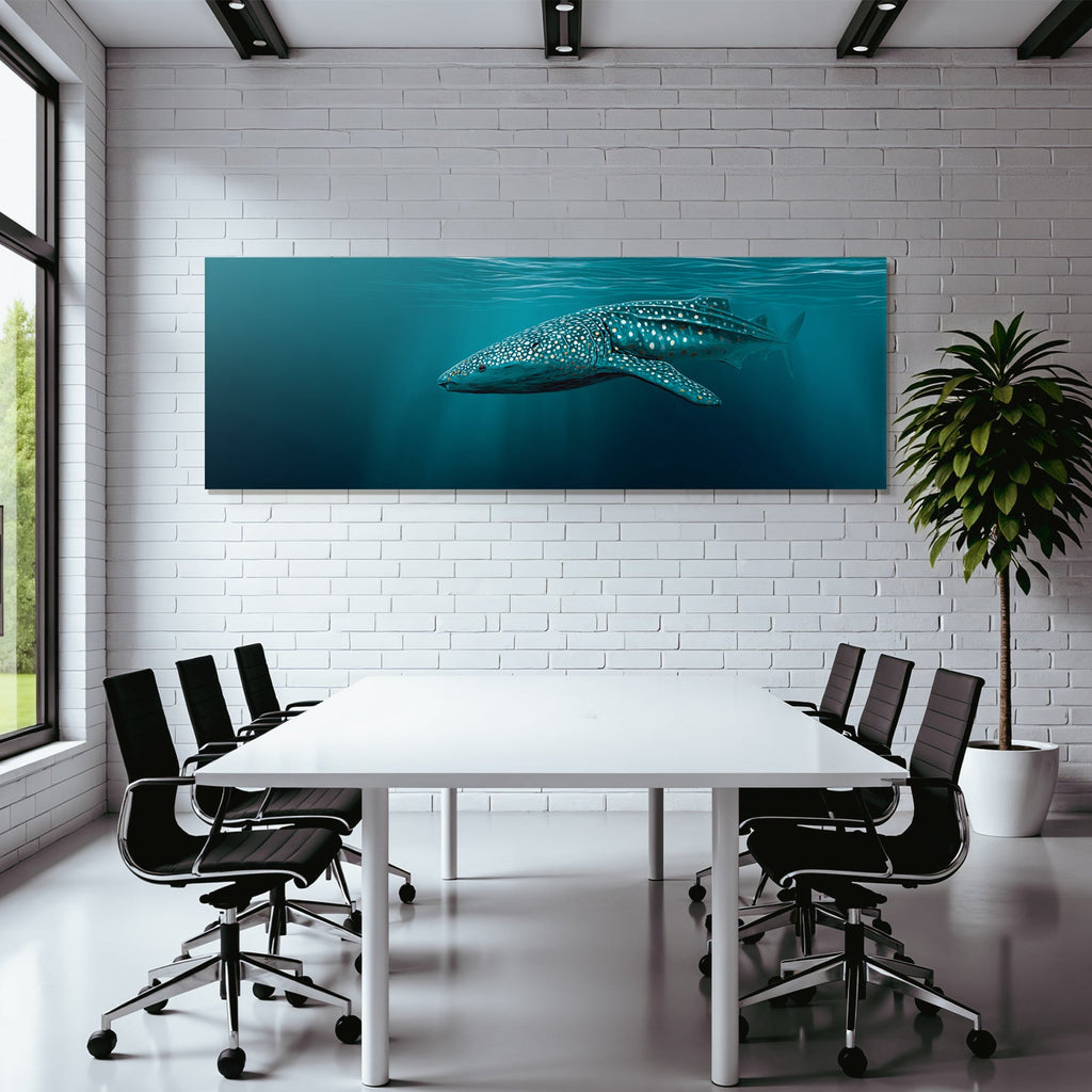 Marine Whale Shark Large Pattern White Spots Dark Background