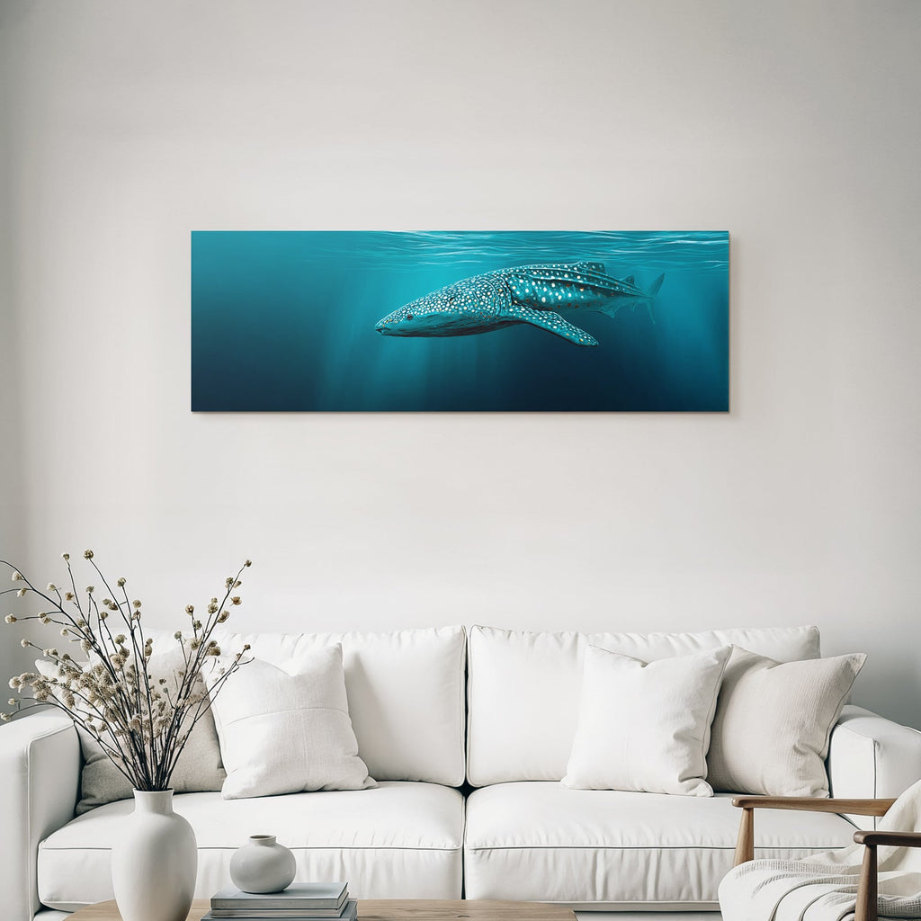 Marine Whale Shark Large Pattern White Spots Dark Background
