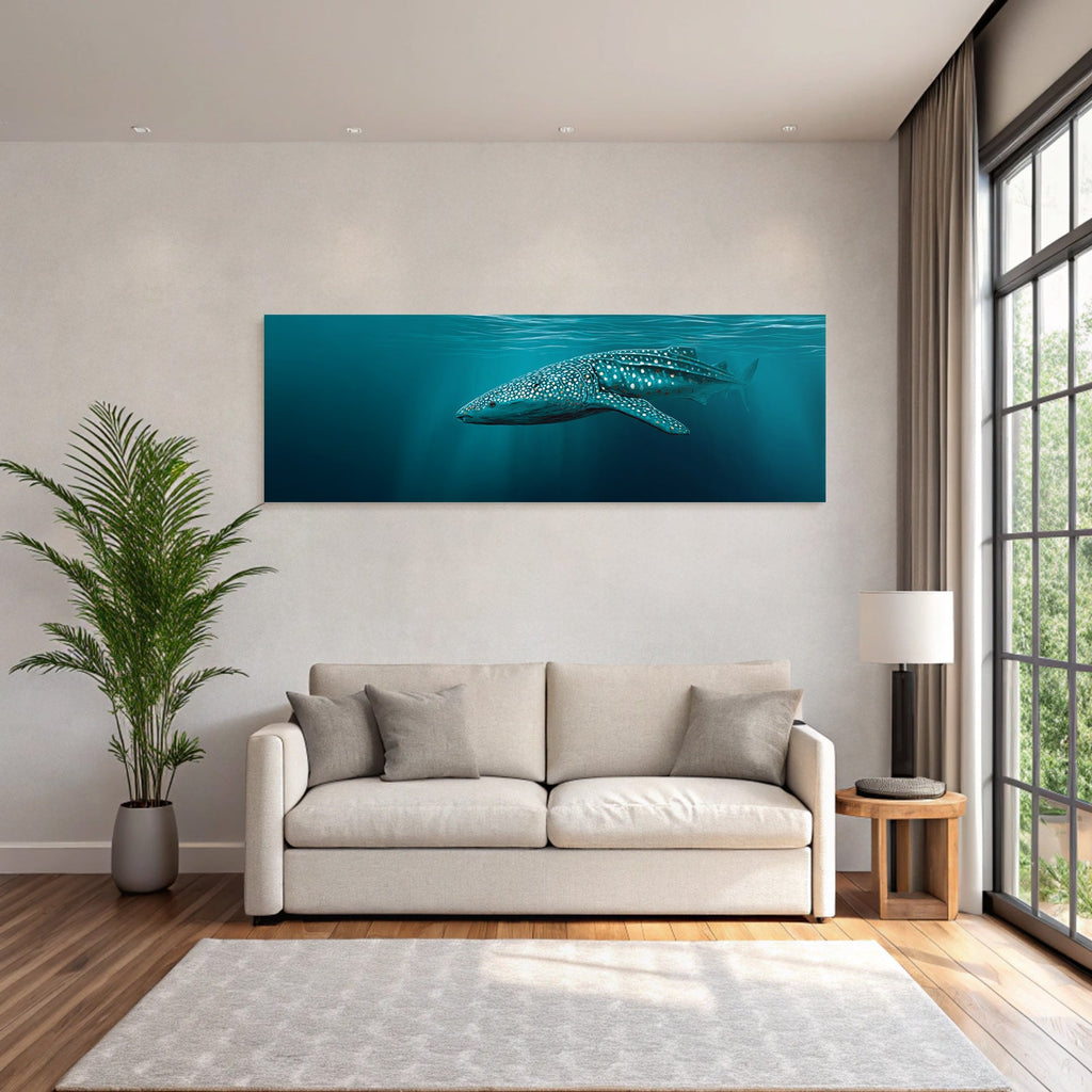Marine Whale Shark Large Pattern White Spots Dark Background