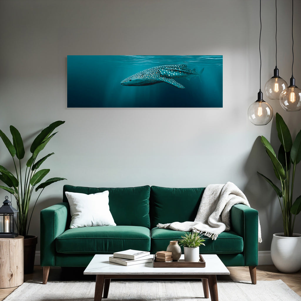 Marine Whale Shark Large Pattern White Spots Dark Background