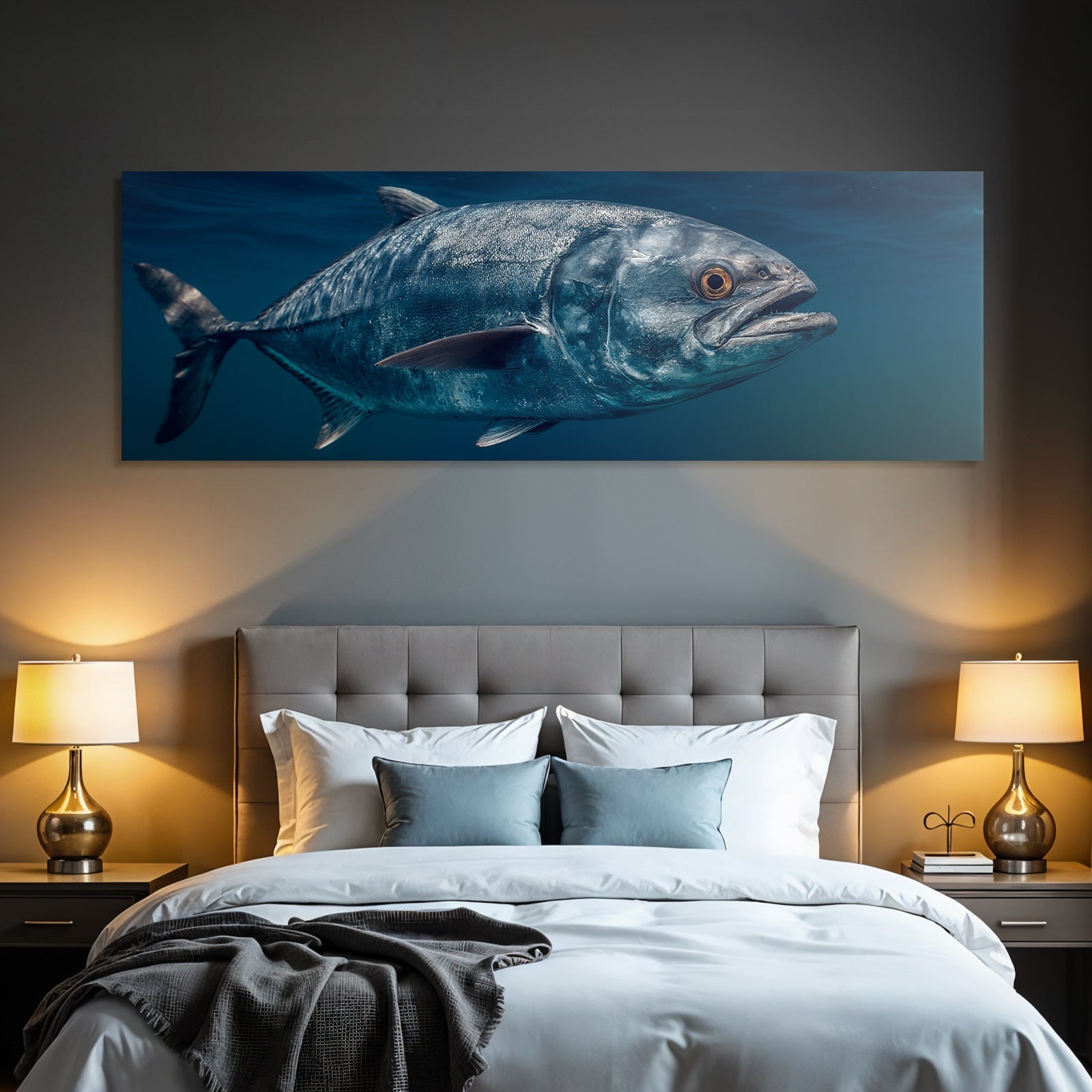 Meeres Nahaufnahme Des Fisches In Tiefem Wasser