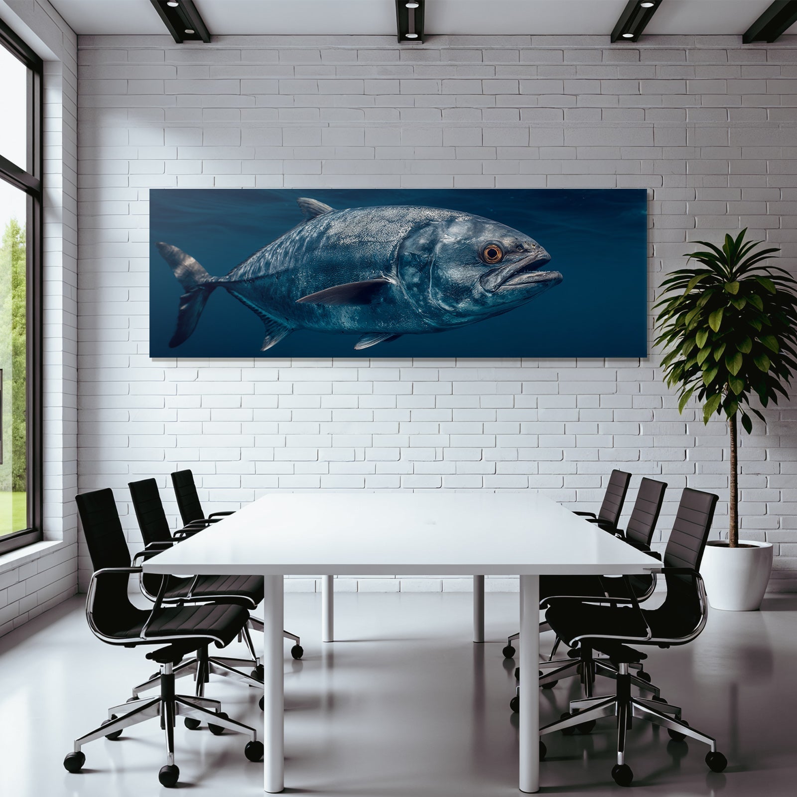 Meeres Nahaufnahme Des Fisches In Tiefem Wasser
