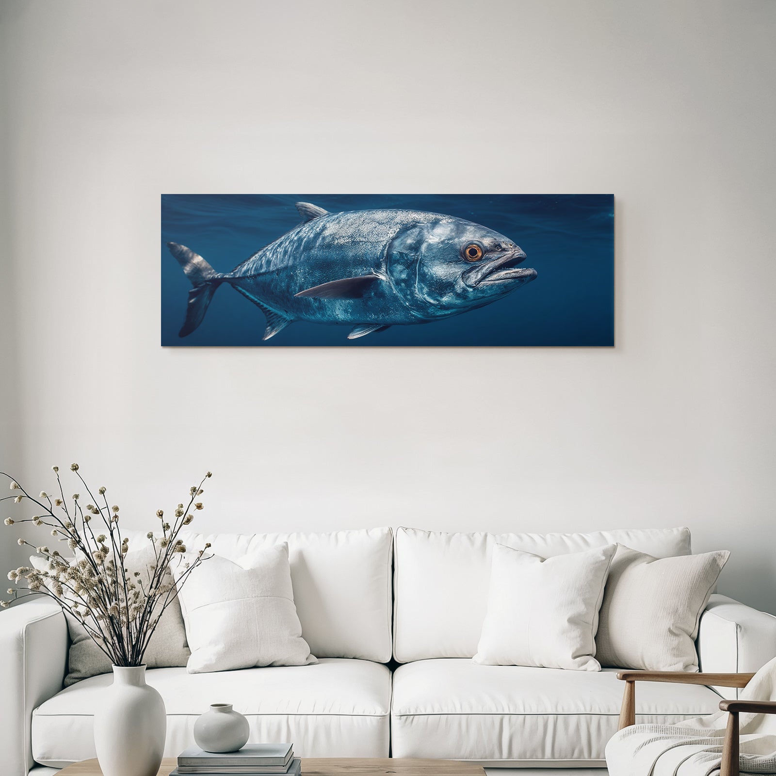 Meeres Nahaufnahme Des Fisches In Tiefem Wasser