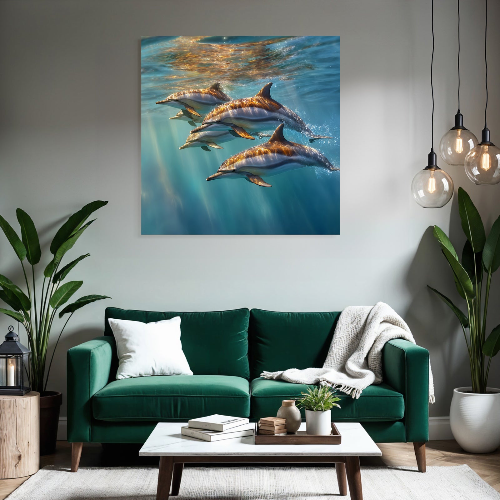 Meeres Delfine Schwimmen Im Wasser Unterwasser Szene