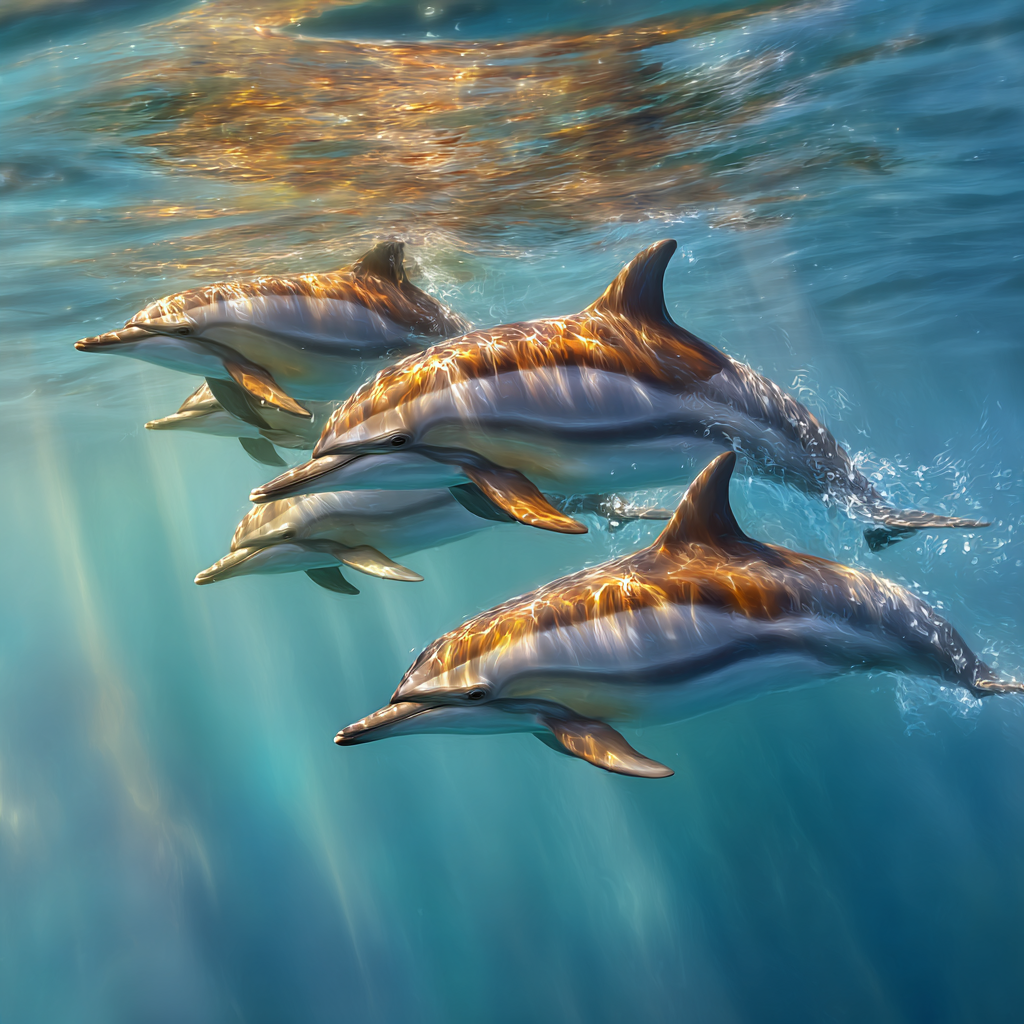 Meeres Delfine Schwimmen Im Wasser Unterwasser Szene | Meerestiere | Tiere