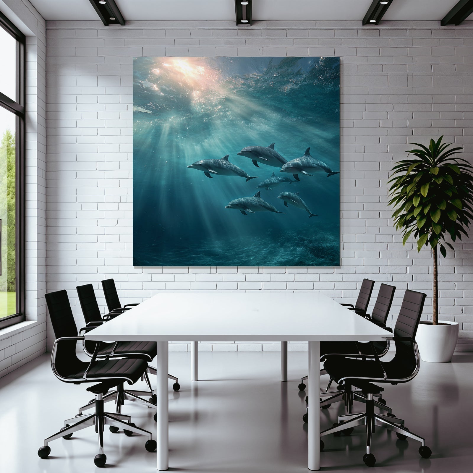 Meeres Delfine Unterwasser Lichtstrahlen