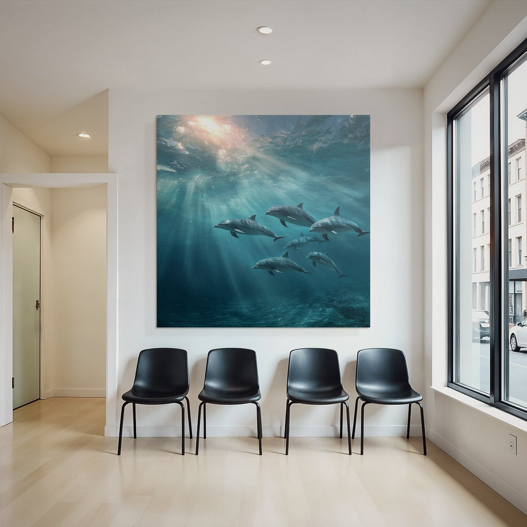 Meeres Delfine Unterwasser Lichtstrahlen