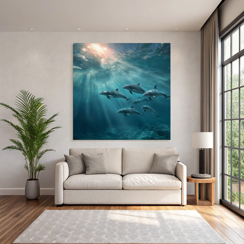 Meeres Delfine Unterwasser Lichtstrahlen