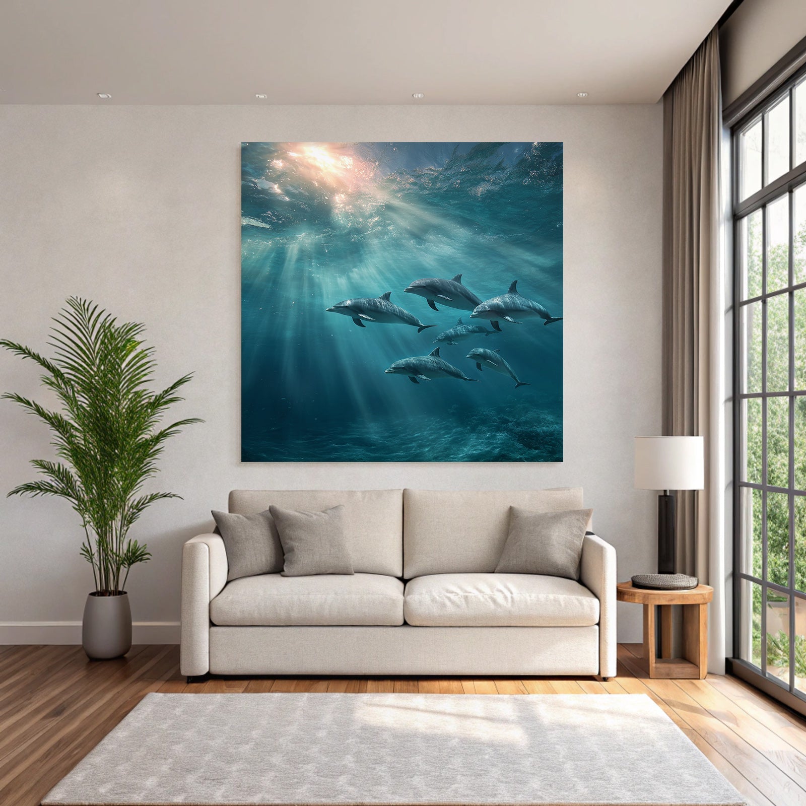 Meeres Delfine Unterwasser Lichtstrahlen