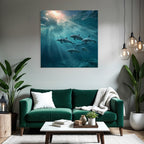 Meeres Delfine Unterwasser Lichtstrahlen
