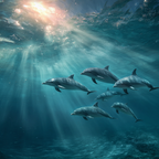 Meeres Delfine Unterwasser Lichtstrahlen | Meerestiere | Tiere