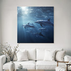 Meeres Delfine Im Wasser Mit Lichtstrahlen