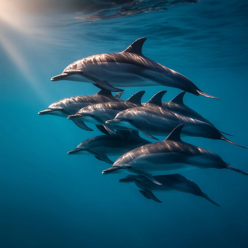 Meeres Delfine Schwimmen Unterwasser 1 | Meerestiere | Tiere