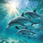 Meeres Delfine Unterwasser Schwimmen Mit Sonnenstrahlen | Meerestiere | Tiere
